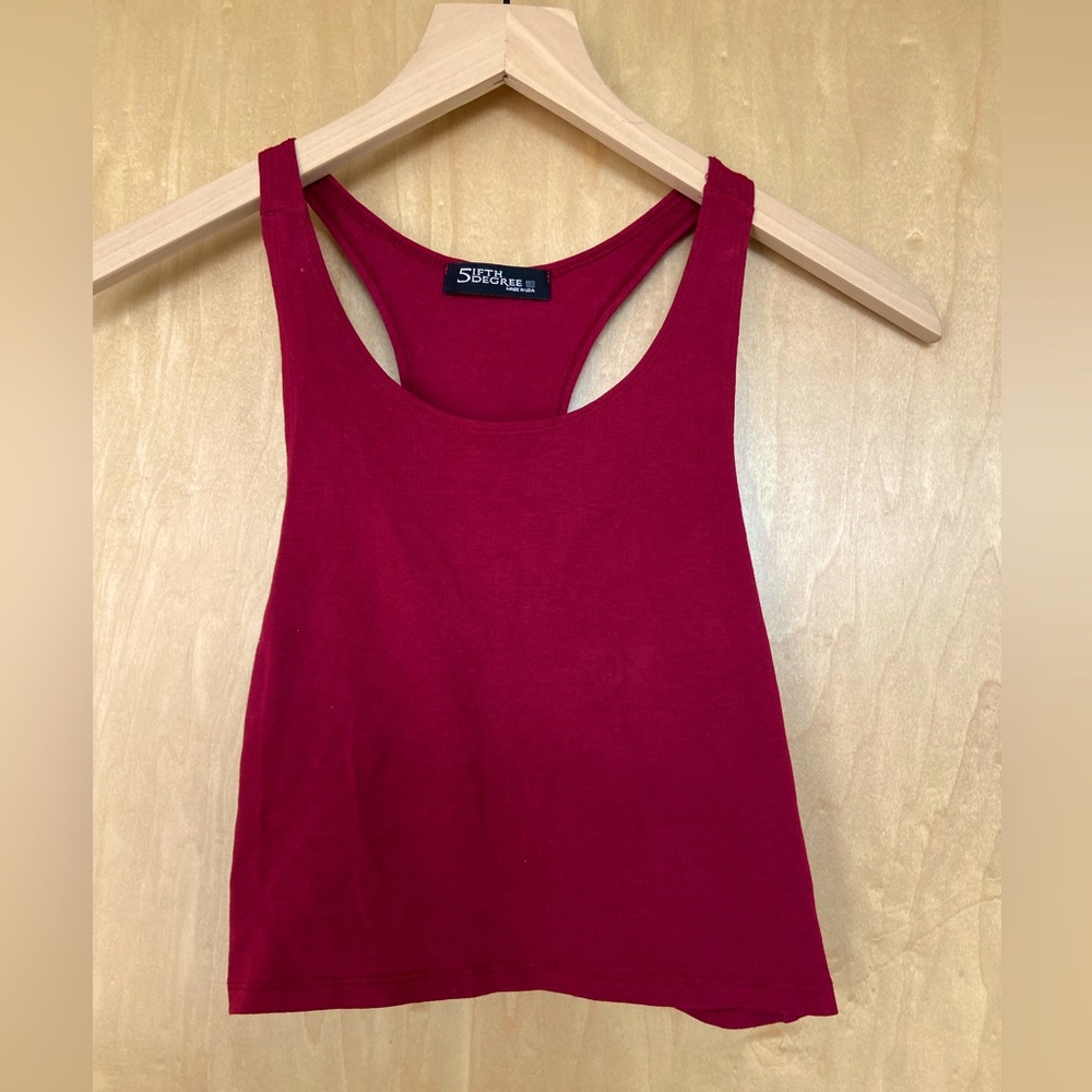 Fifth degree red / burgundy racerback crop top